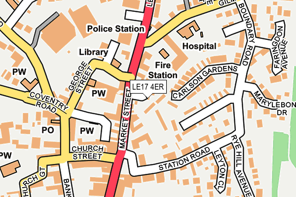 LE17 4ER map - OS OpenMap – Local (Ordnance Survey)