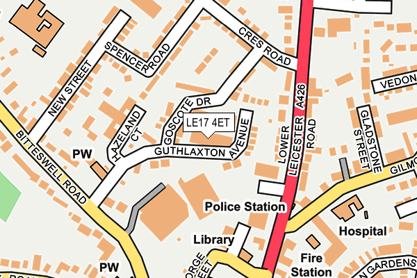 LE17 4ET map - OS OpenMap – Local (Ordnance Survey)