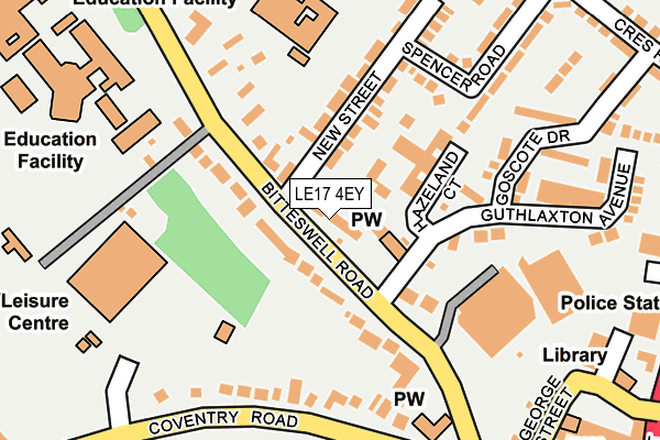 LE17 4EY map - OS OpenMap – Local (Ordnance Survey)