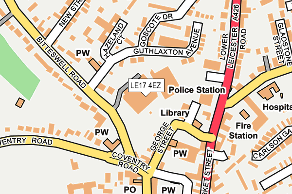 LE17 4EZ map - OS OpenMap – Local (Ordnance Survey)