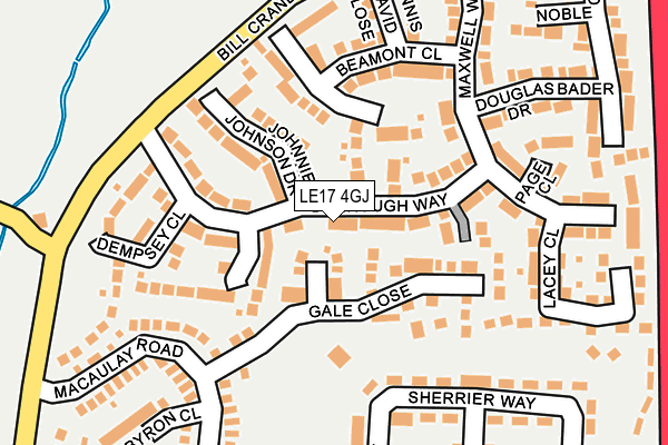 LE17 4GJ map - OS OpenMap – Local (Ordnance Survey)