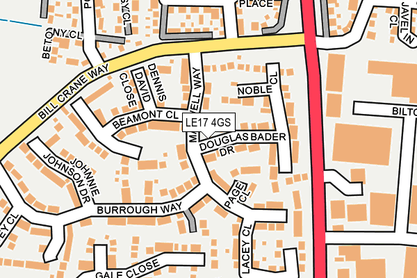 LE17 4GS map - OS OpenMap – Local (Ordnance Survey)