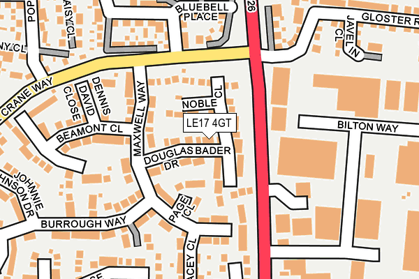 LE17 4GT map - OS OpenMap – Local (Ordnance Survey)
