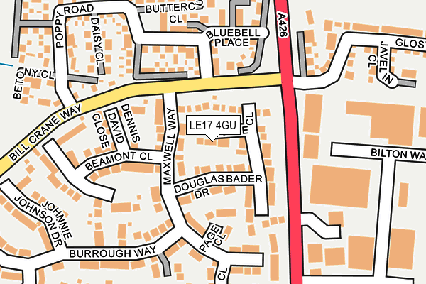LE17 4GU map - OS OpenMap – Local (Ordnance Survey)