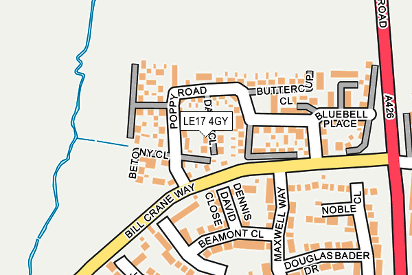 LE17 4GY map - OS OpenMap – Local (Ordnance Survey)