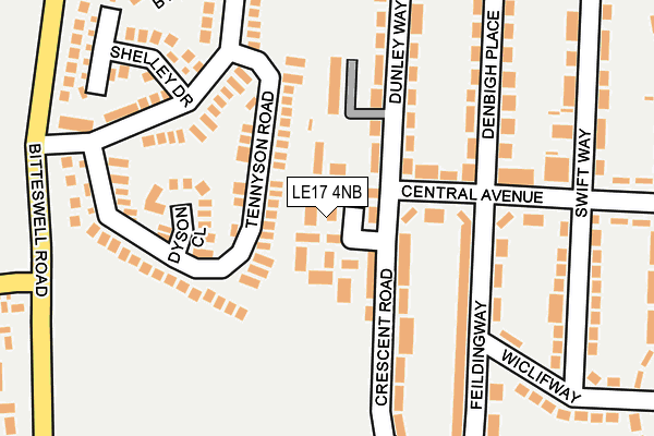 LE17 4NB map - OS OpenMap – Local (Ordnance Survey)