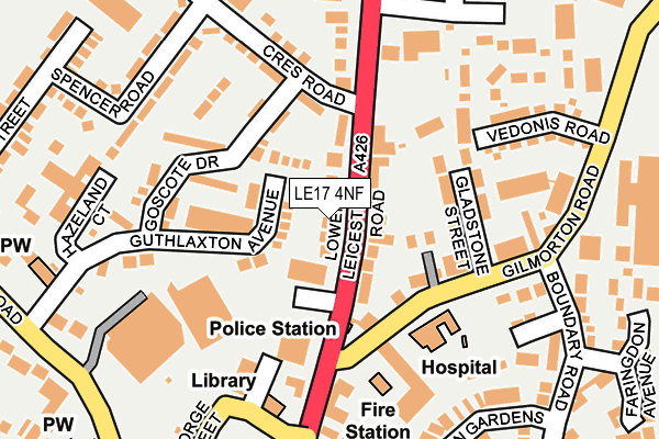 LE17 4NF map - OS OpenMap – Local (Ordnance Survey)