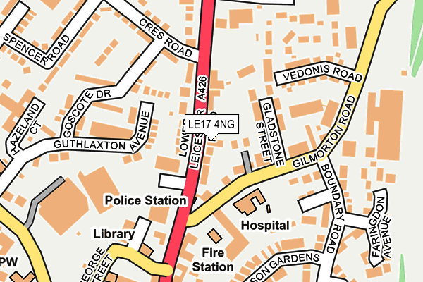 LE17 4NG map - OS OpenMap – Local (Ordnance Survey)