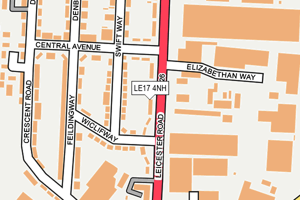 LE17 4NH map - OS OpenMap – Local (Ordnance Survey)