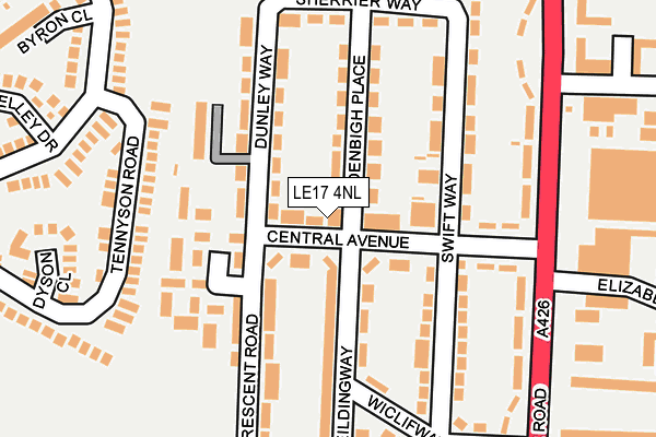 LE17 4NL map - OS OpenMap – Local (Ordnance Survey)