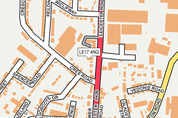 LE17 4NQ map - OS OpenMap – Local (Ordnance Survey)