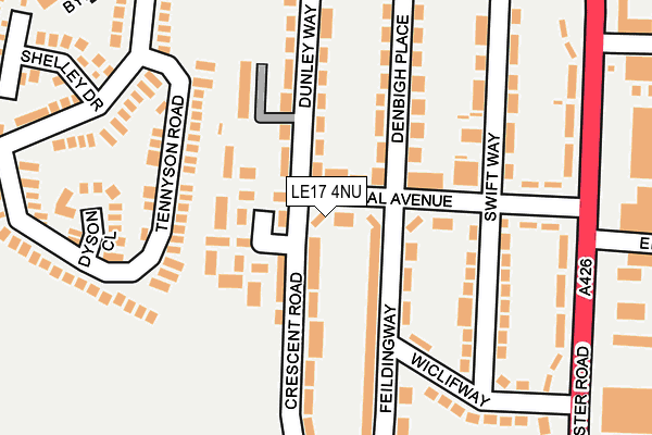 LE17 4NU map - OS OpenMap – Local (Ordnance Survey)