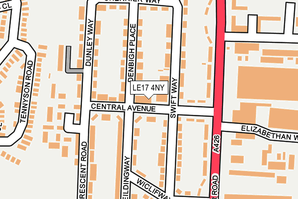 LE17 4NY map - OS OpenMap – Local (Ordnance Survey)