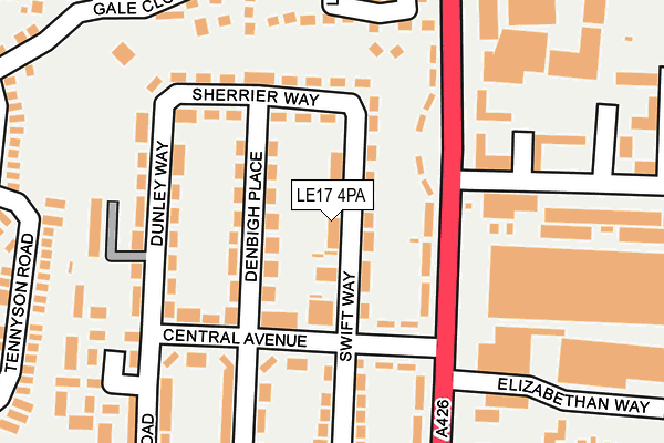 LE17 4PA map - OS OpenMap – Local (Ordnance Survey)