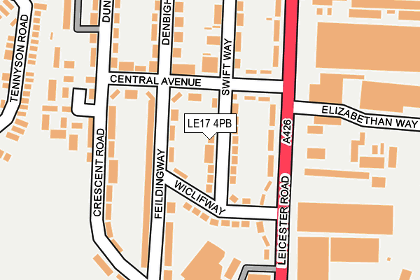 LE17 4PB map - OS OpenMap – Local (Ordnance Survey)