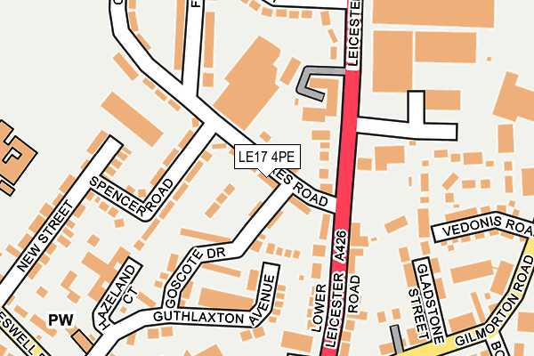 LE17 4PE map - OS OpenMap – Local (Ordnance Survey)