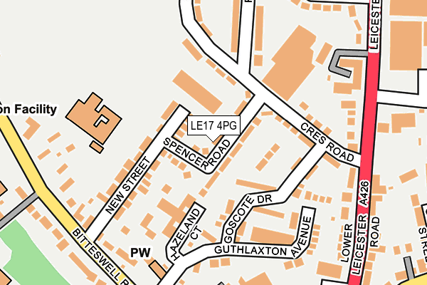 LE17 4PG map - OS OpenMap – Local (Ordnance Survey)