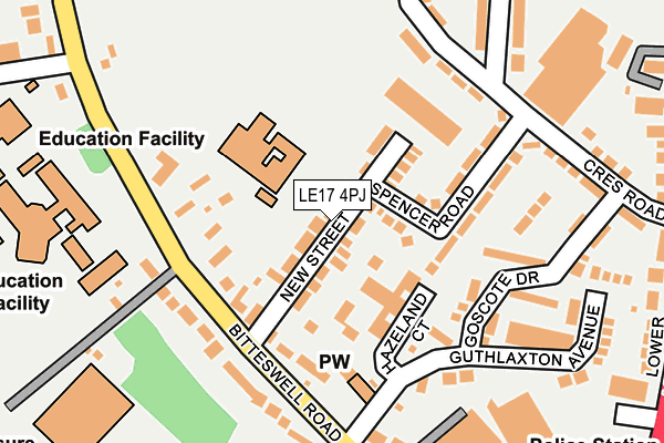 LE17 4PJ map - OS OpenMap – Local (Ordnance Survey)