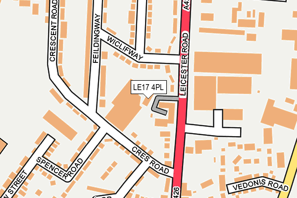 LE17 4PL map - OS OpenMap – Local (Ordnance Survey)