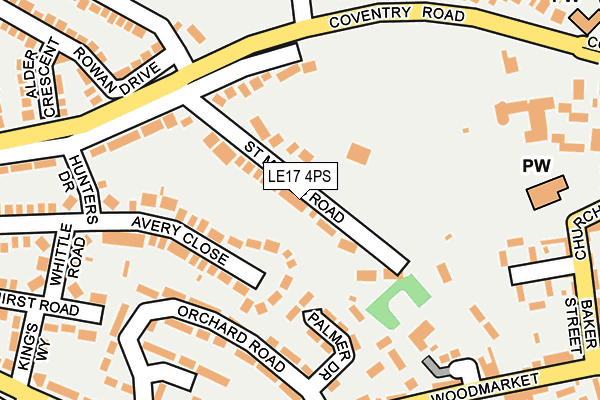 LE17 4PS map - OS OpenMap – Local (Ordnance Survey)