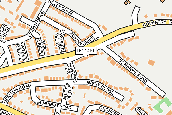 LE17 4PT map - OS OpenMap – Local (Ordnance Survey)