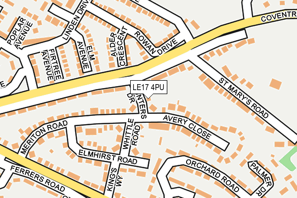 LE17 4PU map - OS OpenMap – Local (Ordnance Survey)