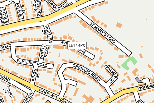 LE17 4PX map - OS OpenMap – Local (Ordnance Survey)