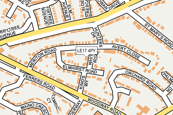LE17 4PY map - OS OpenMap – Local (Ordnance Survey)
