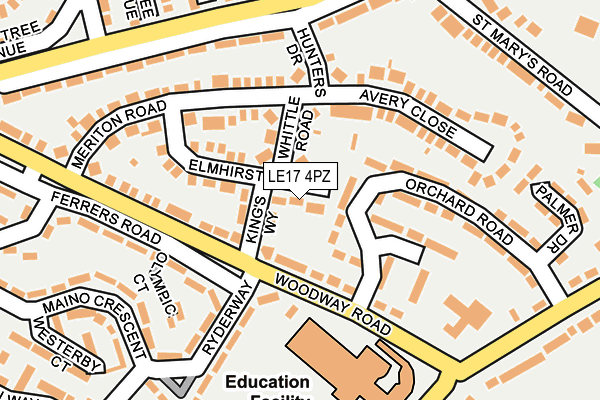 LE17 4PZ map - OS OpenMap – Local (Ordnance Survey)