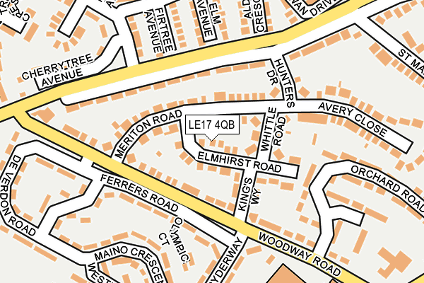 LE17 4QB map - OS OpenMap – Local (Ordnance Survey)