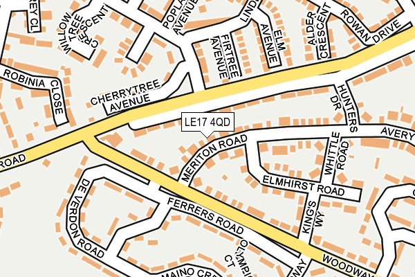 LE17 4QD map - OS OpenMap – Local (Ordnance Survey)