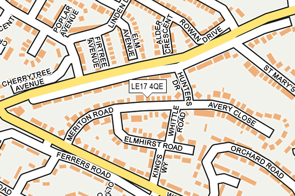 LE17 4QE map - OS OpenMap – Local (Ordnance Survey)