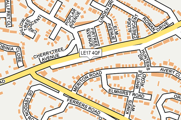 LE17 4QF map - OS OpenMap – Local (Ordnance Survey)