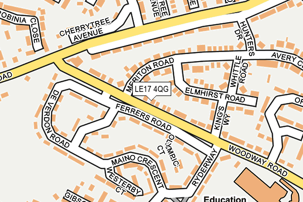 LE17 4QG map - OS OpenMap – Local (Ordnance Survey)