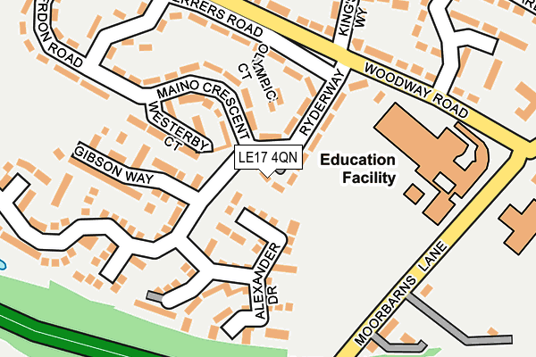 LE17 4QN map - OS OpenMap – Local (Ordnance Survey)