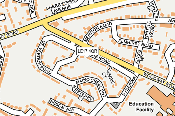 LE17 4QR map - OS OpenMap – Local (Ordnance Survey)