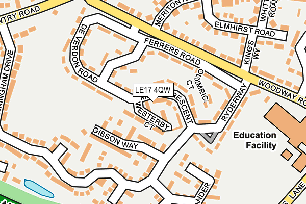 LE17 4QW map - OS OpenMap – Local (Ordnance Survey)