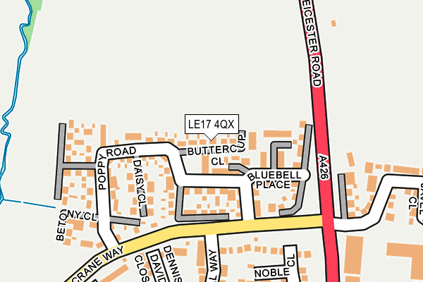 LE17 4QX map - OS OpenMap – Local (Ordnance Survey)