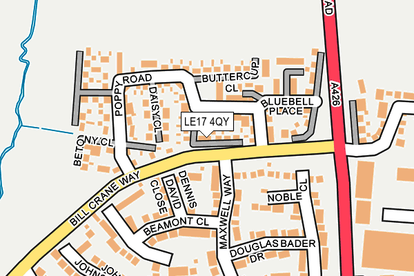 LE17 4QY map - OS OpenMap – Local (Ordnance Survey)