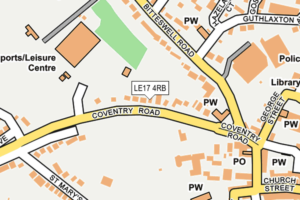 LE17 4RB map - OS OpenMap – Local (Ordnance Survey)