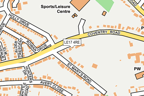 LE17 4RE map - OS OpenMap – Local (Ordnance Survey)