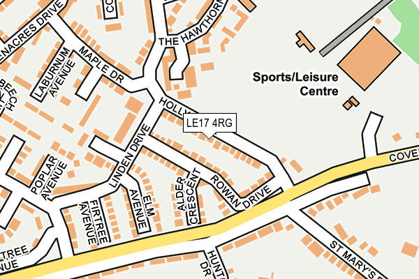 LE17 4RG map - OS OpenMap – Local (Ordnance Survey)