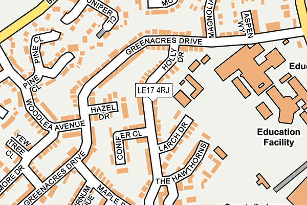 LE17 4RJ map - OS OpenMap – Local (Ordnance Survey)
