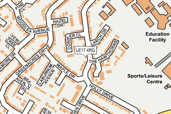 LE17 4RQ map - OS OpenMap – Local (Ordnance Survey)