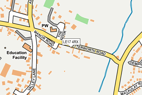 LE17 4RX map - OS OpenMap – Local (Ordnance Survey)