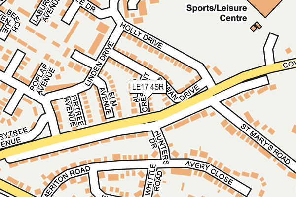 LE17 4SR map - OS OpenMap – Local (Ordnance Survey)