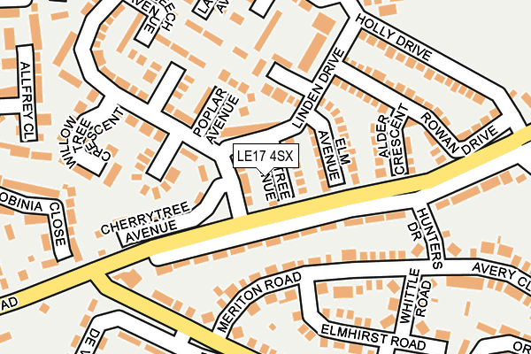 LE17 4SX map - OS OpenMap – Local (Ordnance Survey)