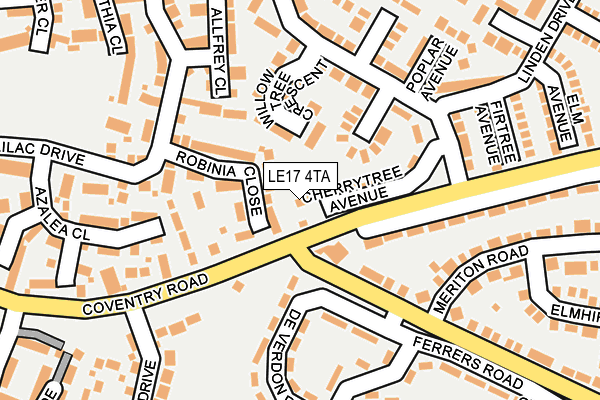 LE17 4TA map - OS OpenMap – Local (Ordnance Survey)