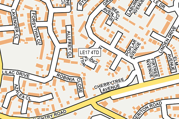 LE17 4TD map - OS OpenMap – Local (Ordnance Survey)