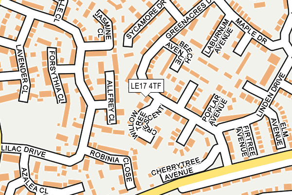 LE17 4TF map - OS OpenMap – Local (Ordnance Survey)